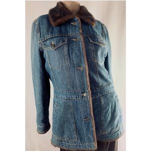 Marvin Richards Faux Fur and Denim Field Jacket M